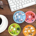 7-Compartment Weekly Pill Organizer - Pink Travel Case