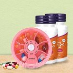 7-Compartment Weekly Pill Organizer - Pink Travel Case