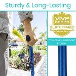 Vive Folding Cane - Foldable Walking Cane for Men, Women - Fold-up, Collapsible, Lightweight, Adjustable, Portable Hand Walking Stick - Balancing Mobility Aid - Sleek, Comfortable