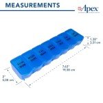 Apex 7 Day Weekly Pill Organizer with Easy-Open Lids