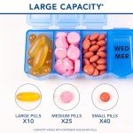 Apex 7 Day Weekly Pill Organizer with Easy-Open Lids