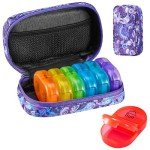 7-Day Pill Organizer with Travel Case - Purple