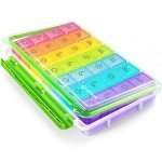 AUVON 7-Day Pill Organizer with 28 Compartments
