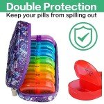 7-Day Pill Organizer with Travel Case - Purple