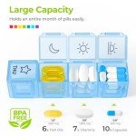 AUVON 7-Day Pill Organizer with 28 Compartments