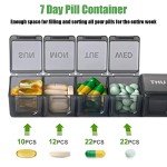 Weekly Pill Organizer Set for Vitamins and Supplements
