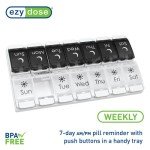 Weekly AM/PM Pill Organizer with Push Button Lids
