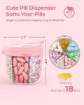 Cute Portable Pill Organizer with 7 Compartments