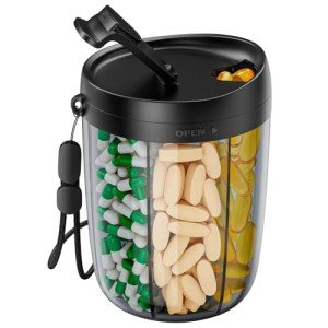 Large Pill Organizer with Labels and Easy Access