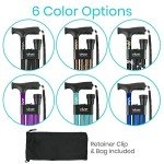 Vive Folding Cane - Foldable Walking Cane for Men, Women - Fold-up, Collapsible, Lightweight, Adjustable, Portable Hand Walking Stick - Balancing Mobility Aid - Sleek, Comfortable