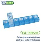 Weekly Pill Organizer with Vitamin Planner - Blue