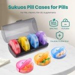 SUKUOS 7-Day Pill Organizer with 2 Compartments