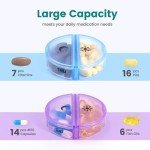 SUKUOS 7-Day Pill Organizer with 2 Compartments