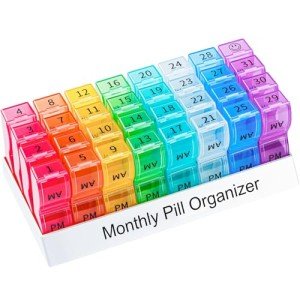 30-Day AM PM Pill Organizer with Small Compartments