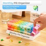30-Day AM PM Pill Organizer with Small Compartments