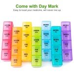 7-Day Pill Organizer with Moisture Resistance - Rainbow