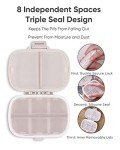 Portable Daily Pill Organizer with 8 Compartments
