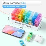 30-Day AM PM Pill Organizer with Small Compartments