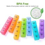 7-Day Pill Organizer with Moisture Resistance - Rainbow