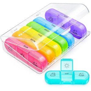 AUVON Weekly Pill Organizer - 7-Day, 3-Times Daily