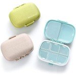 8-Compartment Travel Pill Organizers - 3 Pack