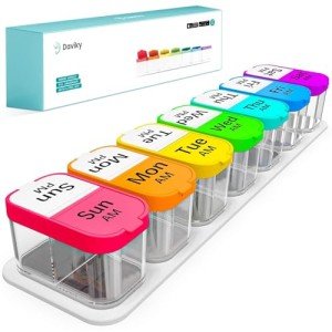 Daviky XL Weekly Pill Organizer for 7 Days