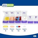 EZY DOSE XL Weekly Push Button Pill Organizer