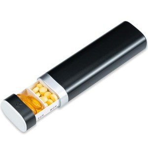 Black Pill Organizer with 7 Compartments & Slide Lock