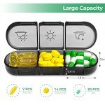 Weekly Pill Organizer - 3 Times a Day, Portable