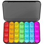 Odaro Weekly Pill Organizer with 28 Compartments