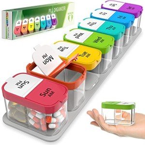 Extra Large Pill Case with Transparent Lids