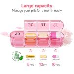 Zoksi 30-Day Pill Organizer - Daily Use (Pink)