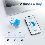 Extra Large Twice-A-Day Pill Case with Clear Lids