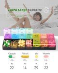 Colorwing Weekly Pill Organizer with 14 Compartments