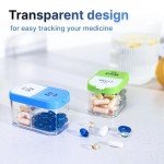 Extra Large Twice-A-Day Pill Case with Clear Lids