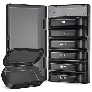 Large Capacity 7-Day Pill Organizer, Easy Open