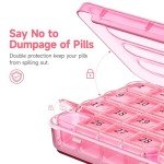 Zoksi 30-Day Pill Organizer - Daily Use (Pink)