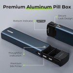 AUVON Stylish Aluminum Weekly Pill Organizer Box