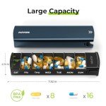 AUVON Stylish Aluminum Weekly Pill Organizer Box