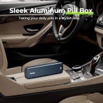 AUVON Stylish Aluminum Weekly Pill Organizer Box