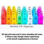 Daviky 31-Day Daily Pill Organizer AM PM