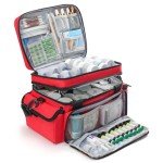 XHGWJSX Medicine Organizer with Adjustable Divider, Double-Layer Medicine Bottle organizer Storage, Portable Home Health First Aid Bag, Medicine Organizer Box for Emergency Medications (Bag Only)