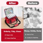 XHGWJSX Medicine Organizer with Adjustable Divider, Double-Layer Medicine Bottle organizer Storage, Portable Home Health First Aid Bag, Medicine Organizer Box for Emergency Medications (Bag Only)