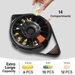 7-Day Pill Dispenser with Child Lock and Compartments