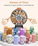 Large 14-Day Pill Dispenser and Organizer (Gray)