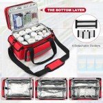 XHGWJSX Medicine Organizer with Adjustable Divider, Double-Layer Medicine Bottle organizer Storage, Portable Home Health First Aid Bag, Medicine Organizer Box for Emergency Medications (Bag Only)
