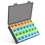 Monthly Pill Organizer with Large Compartments for Supplements
