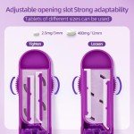 DUBSTAR Adjustable Pill Cutter with Stainless Steel Blade