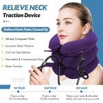 Jaximy Neck Stretcher, Neck Traction Device, Cervical Traction Device, Neck Pain Relief, Adjustable Inflatable Neck Brace & Neck Stretcher Cervical Traction, Neck Decompression Home Use (Purple)
