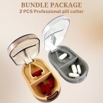 2PCS Pill Cutter & Mini Pill Box Set
